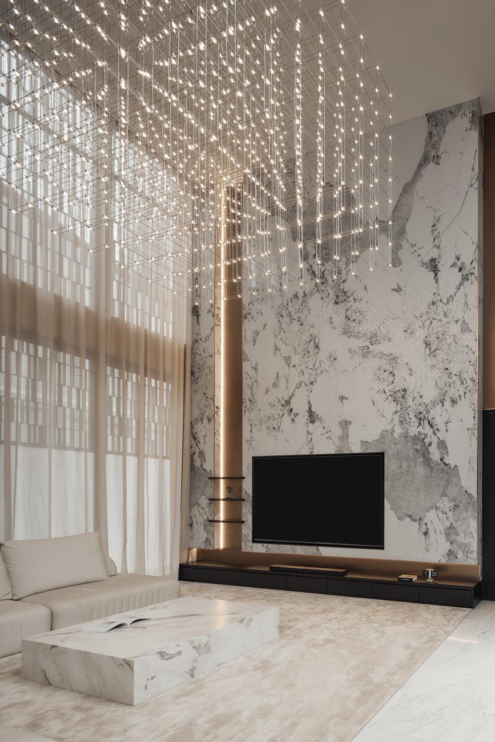 Modern Living Room with Sofa and TV