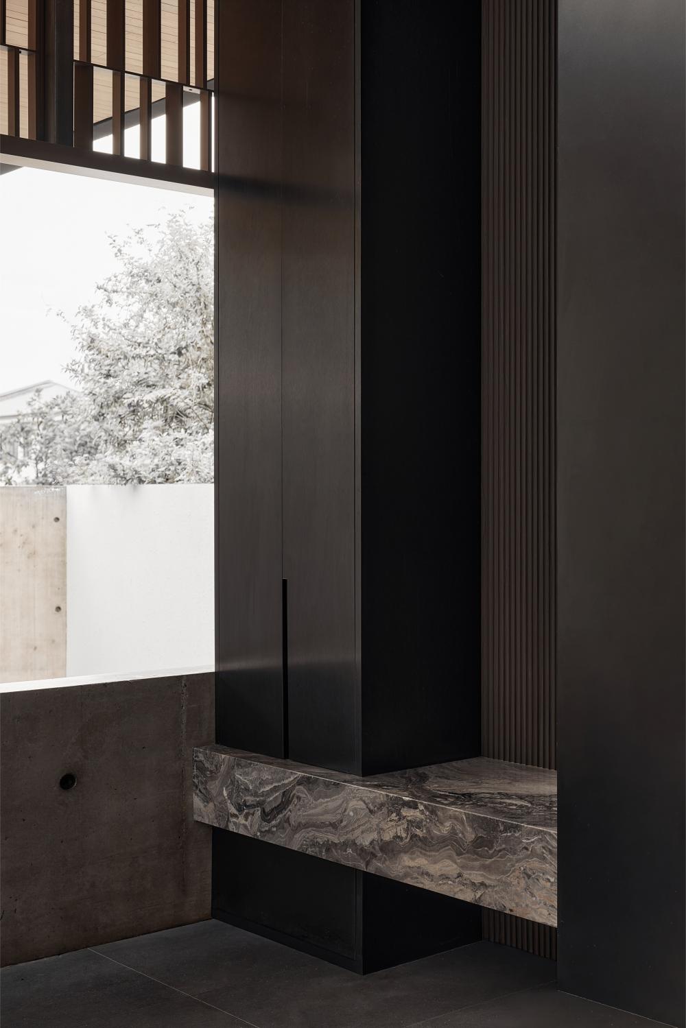 Modern Outdoor with Awning and Outdoor Lighting