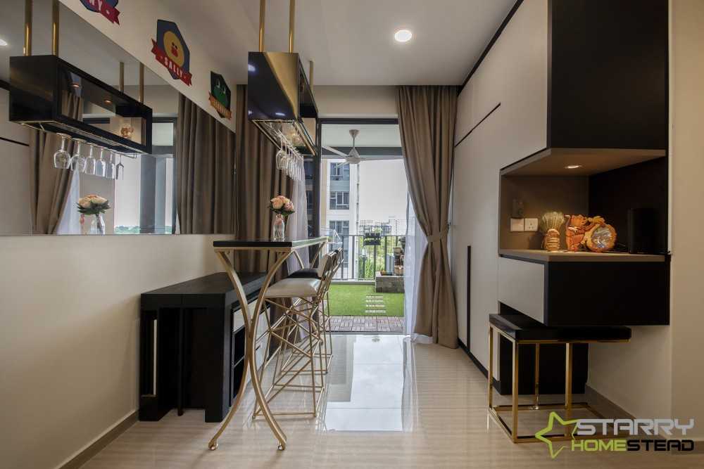 Modern Dining Room with Bar Counter and Storage Cabinets