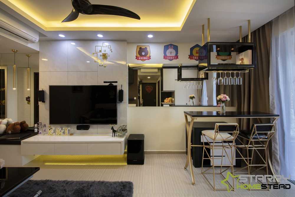 Modern Living Room with TV Console and Feature Wall