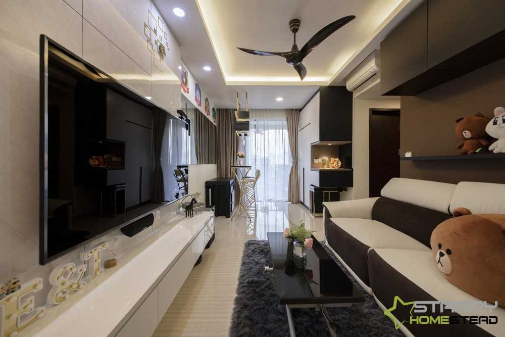 Modern Living Room with TV Console and Feature Wall