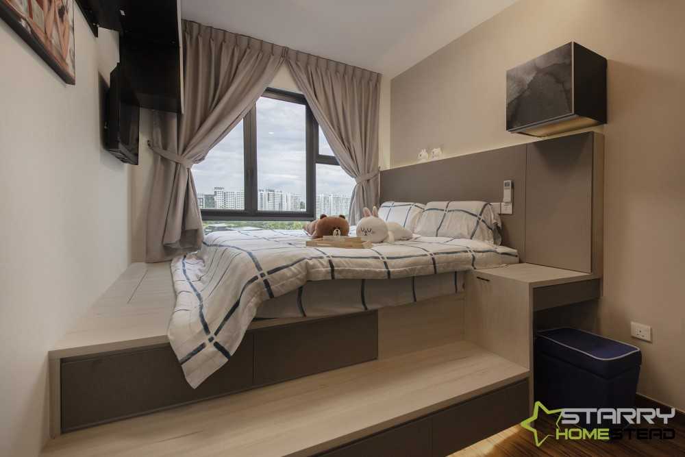 Modern Bedroom with Platform Bed and Bed
