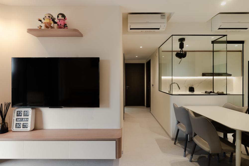 Modern Living Room with TV Console and TV