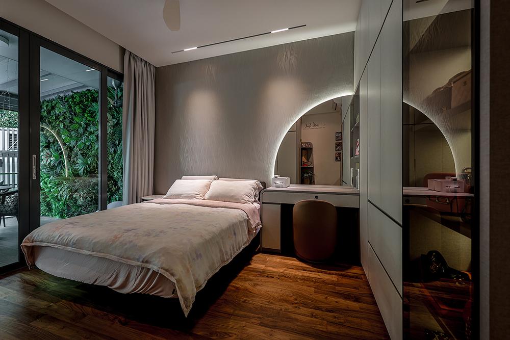 Scandinavian Bedroom with Wardrobe and Bedroom Dresser