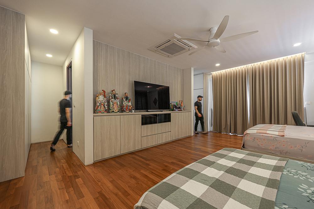 Modern Bedroom with TV Console and Wardrobe