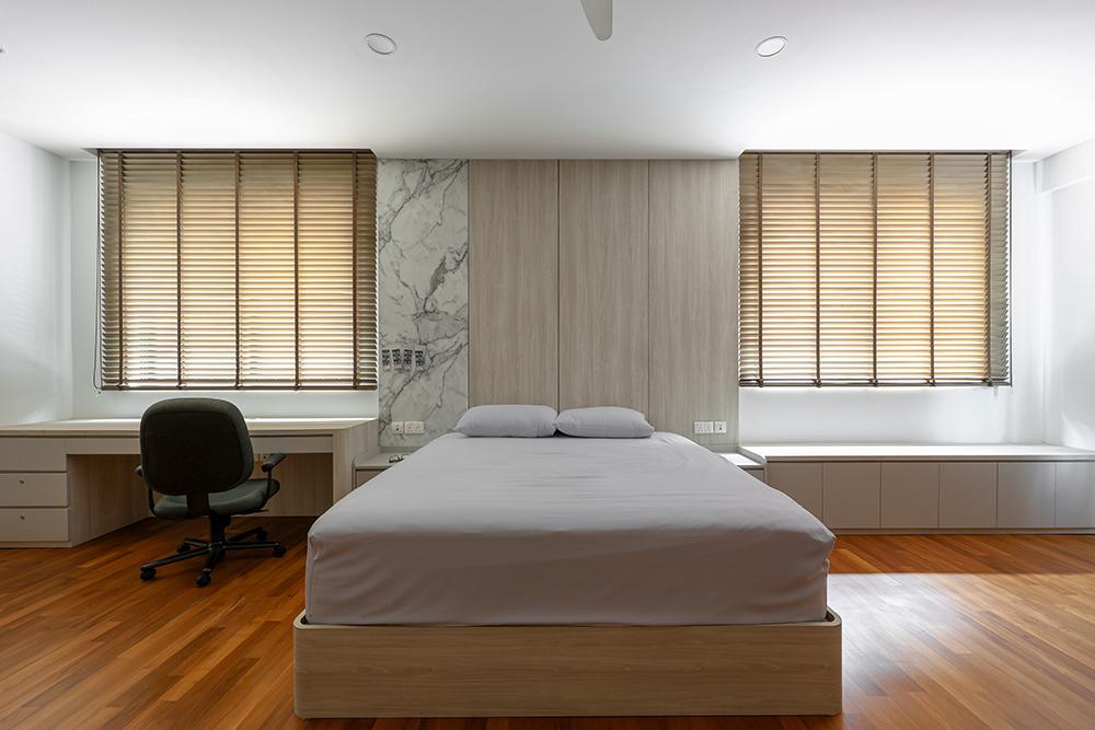 Modern Bedroom with Feature Wall and Built-in Bed