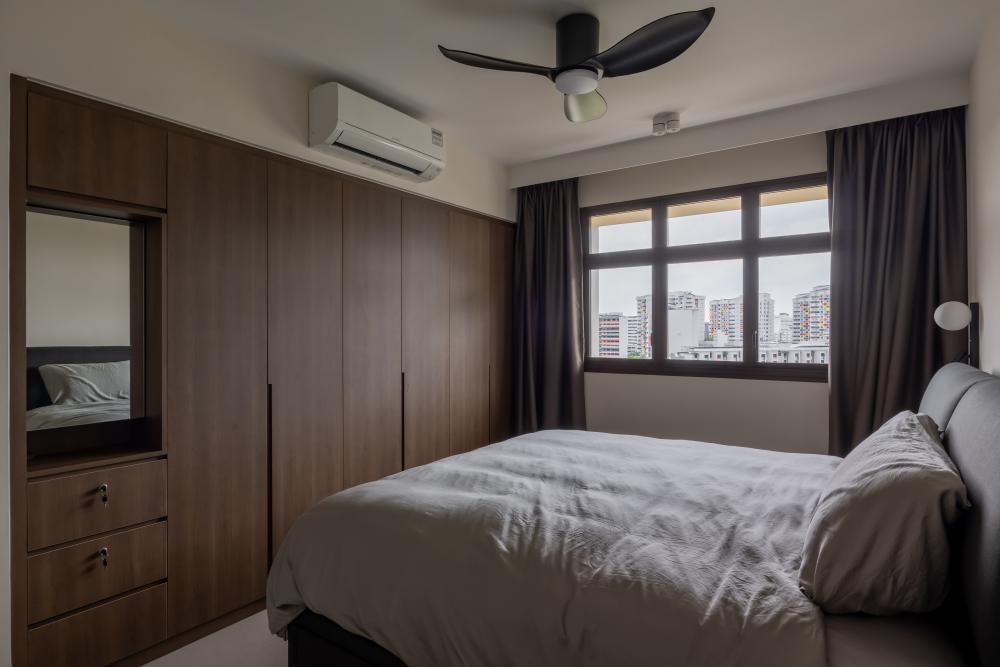 Minimalist Bedroom with Wardrobe and Closet
