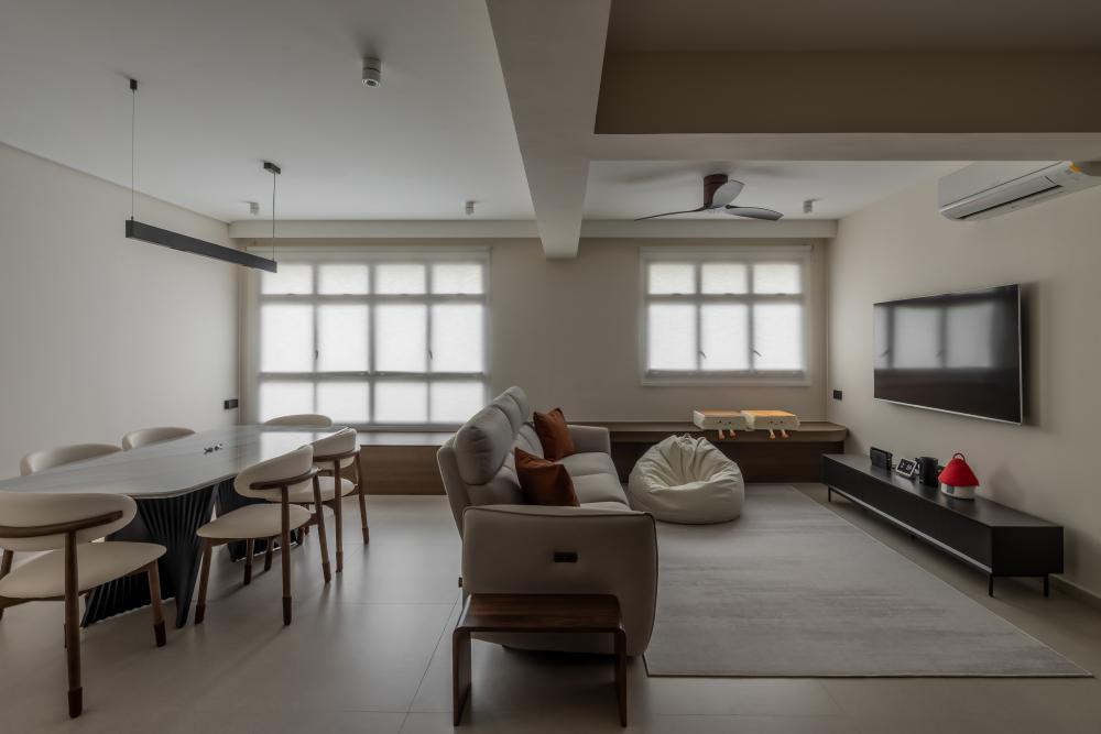 Minimalist Living Room with TV Console and Side Table