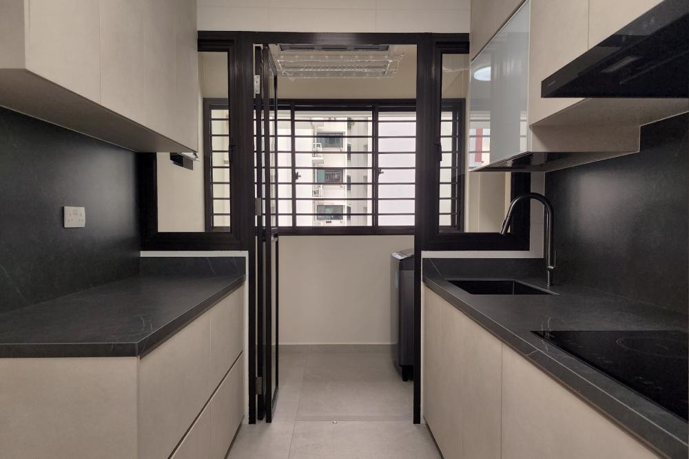 Minimalist Kitchen with Countertop and Kitchen Accessories