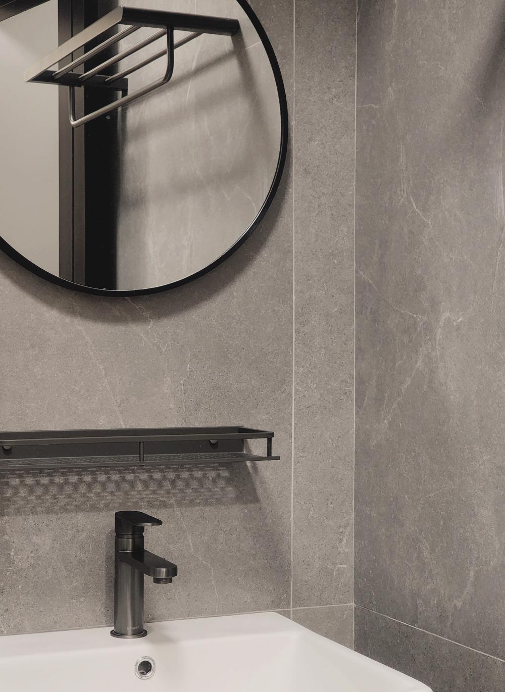 Minimalist Bathroom with Mirror and Bathroom Accessories