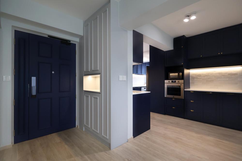 Contemporary Kitchen with Kitchen Window and Open Kitchen
