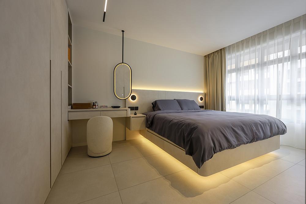 Modern Bedroom with Wardrobe and Built-in Bed