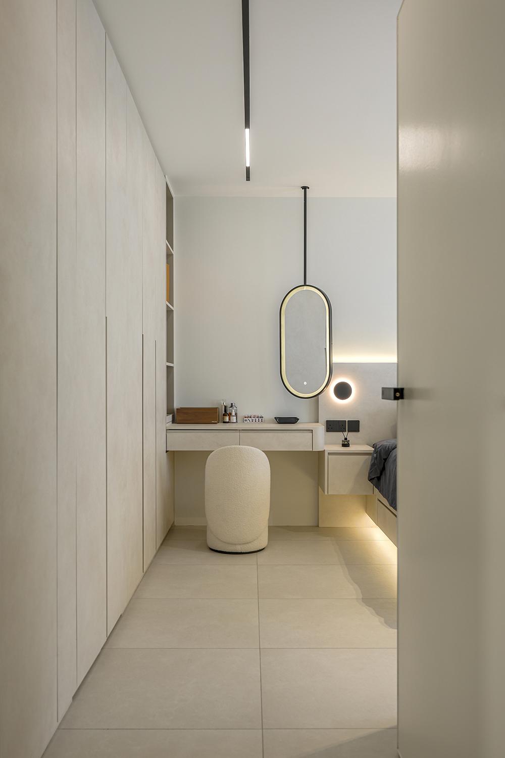 Modern Bedroom with Wardrobe and Built-in Bed