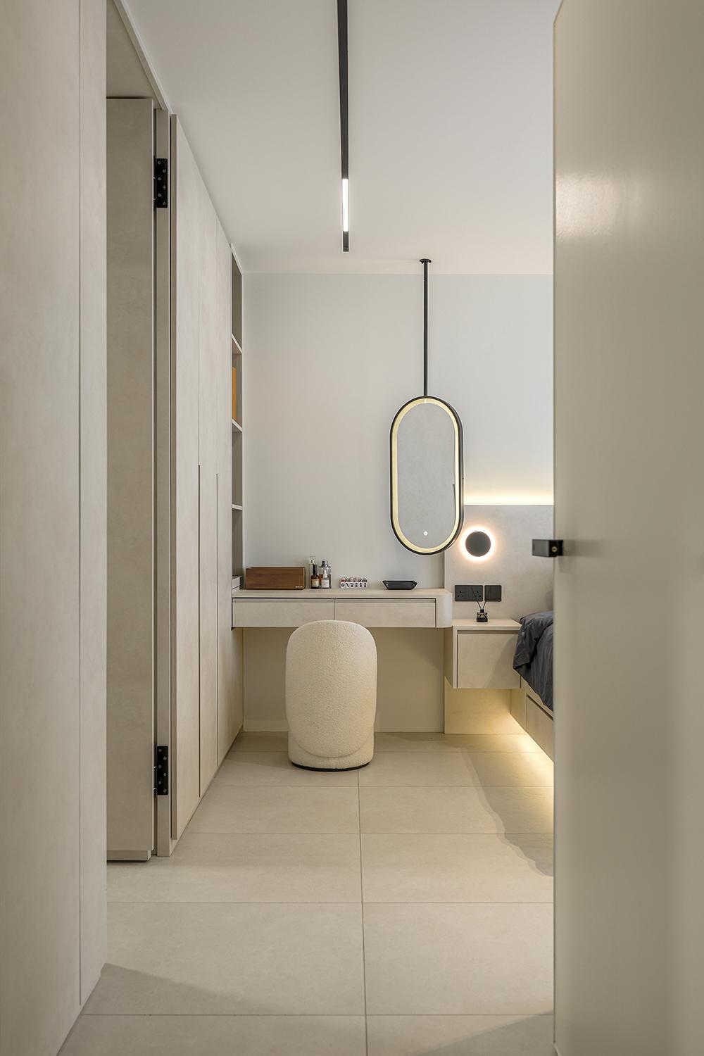 Modern Bedroom with Wardrobe and Built-in Bed