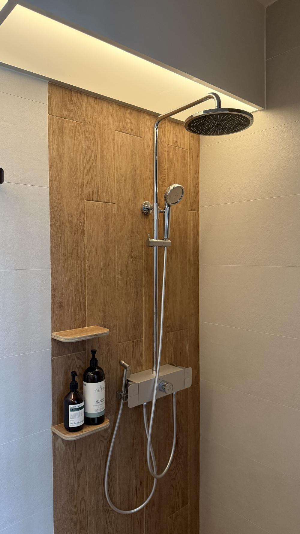 Modern Bathroom with Rainshower and Bathroom Accessories