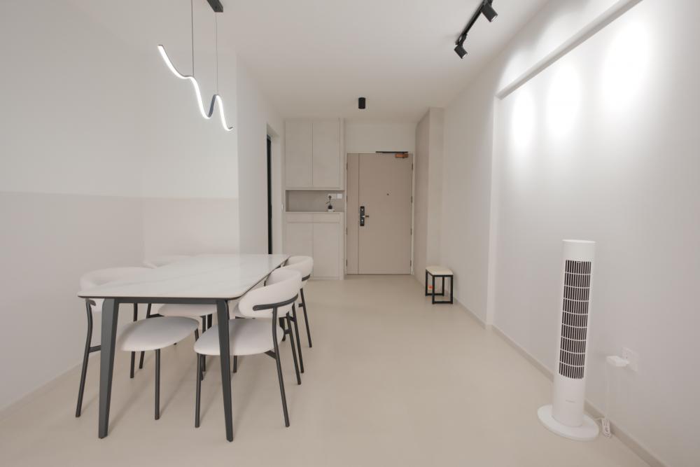 Minimalist Living Room with Vinyl Flooring and Sofa