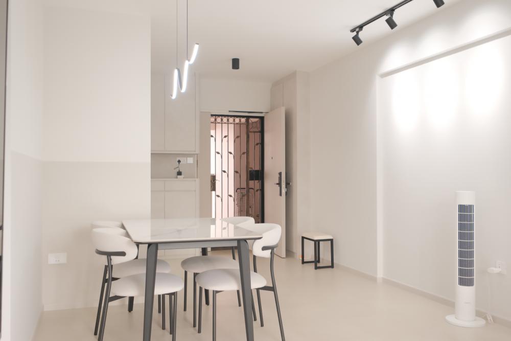 Minimalist Entryway with Seating Bench and Shoe Rack