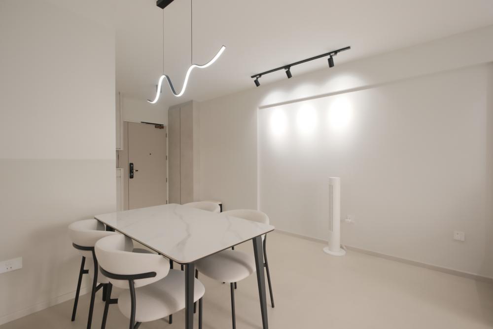 Minimalist Foyer with Artwork and Shoe Rack