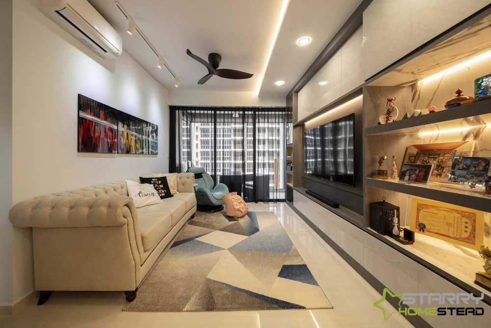 Modern Living Room with TV Console and Sofa