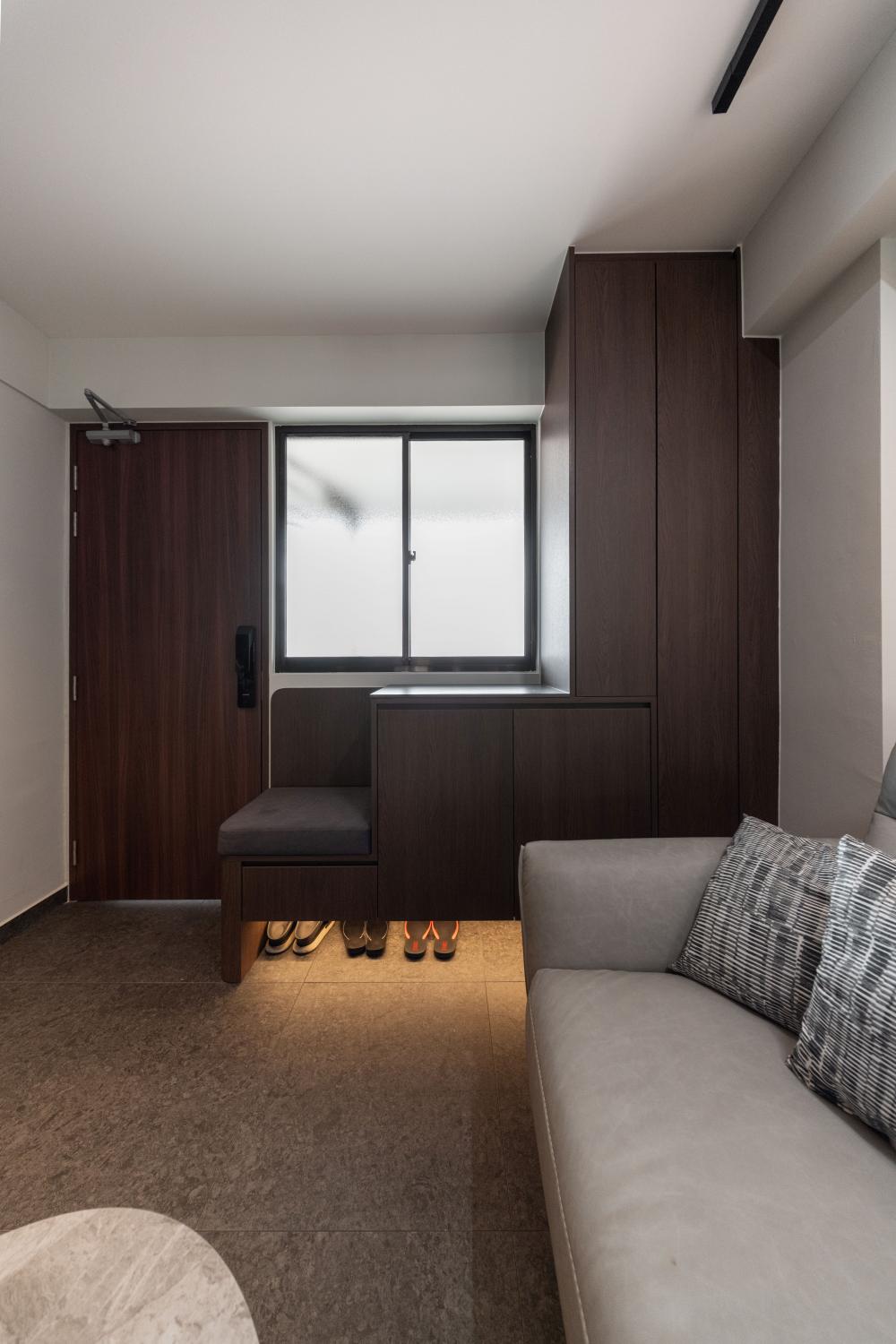 Scandinavian Living Room with TV Console and Sofa