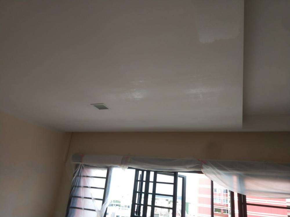 Asian Bedroom with Vinyl Flooring and Herringbone Tiling