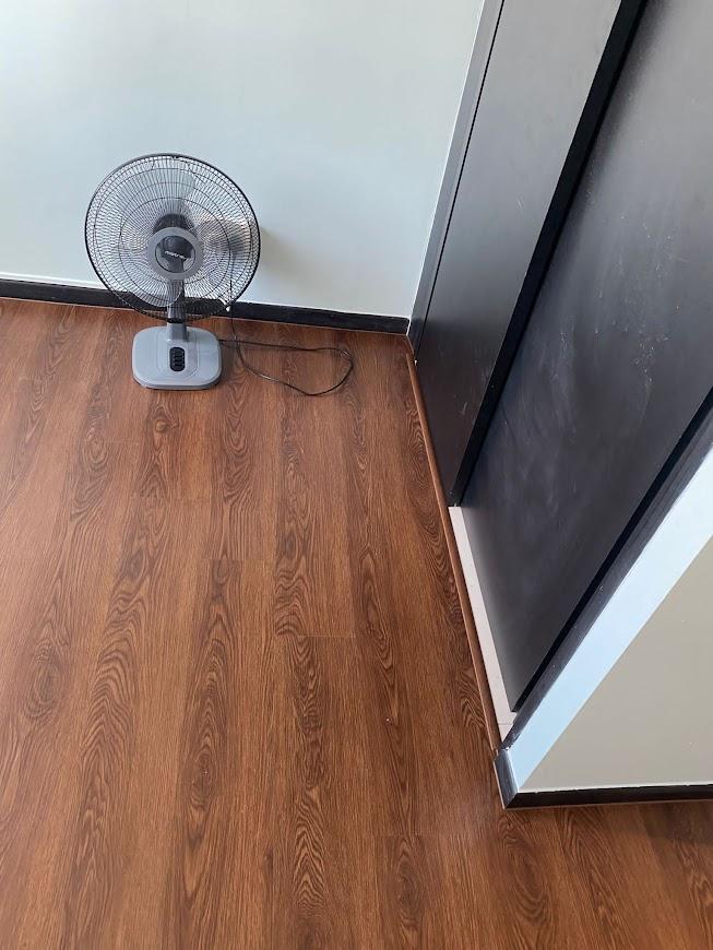 Asian Bedroom with Vinyl Flooring and Wardrobe