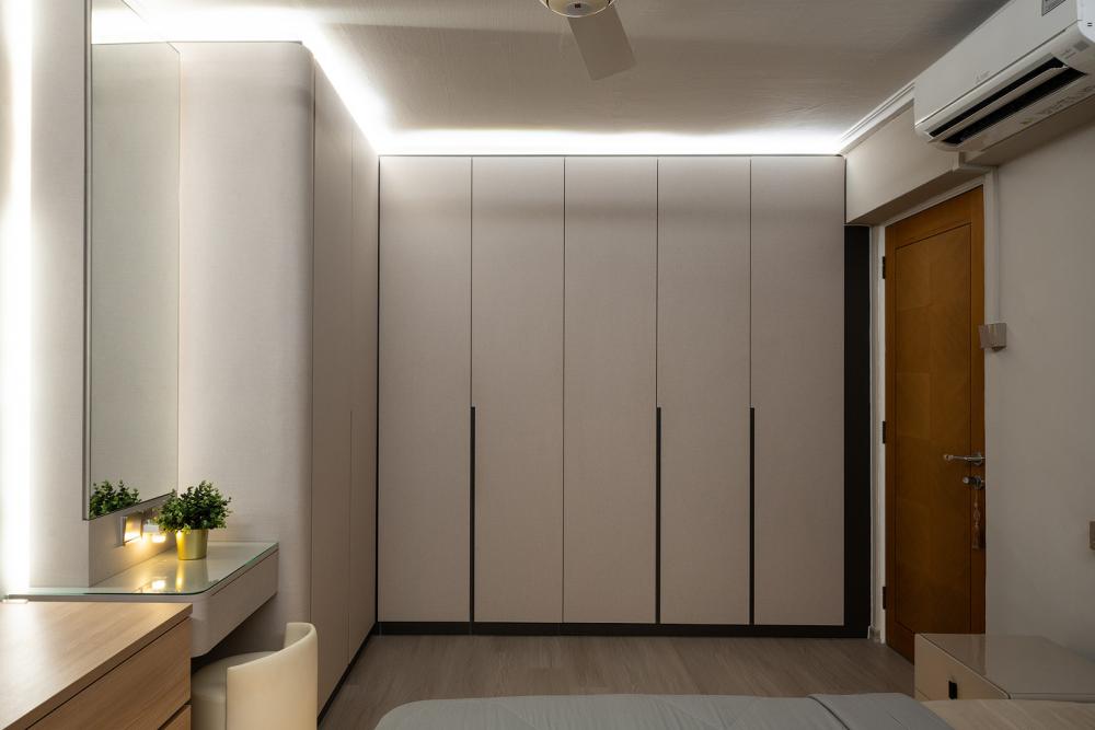 Contemporary Bedroom with Ceiling Light and Wardrobe