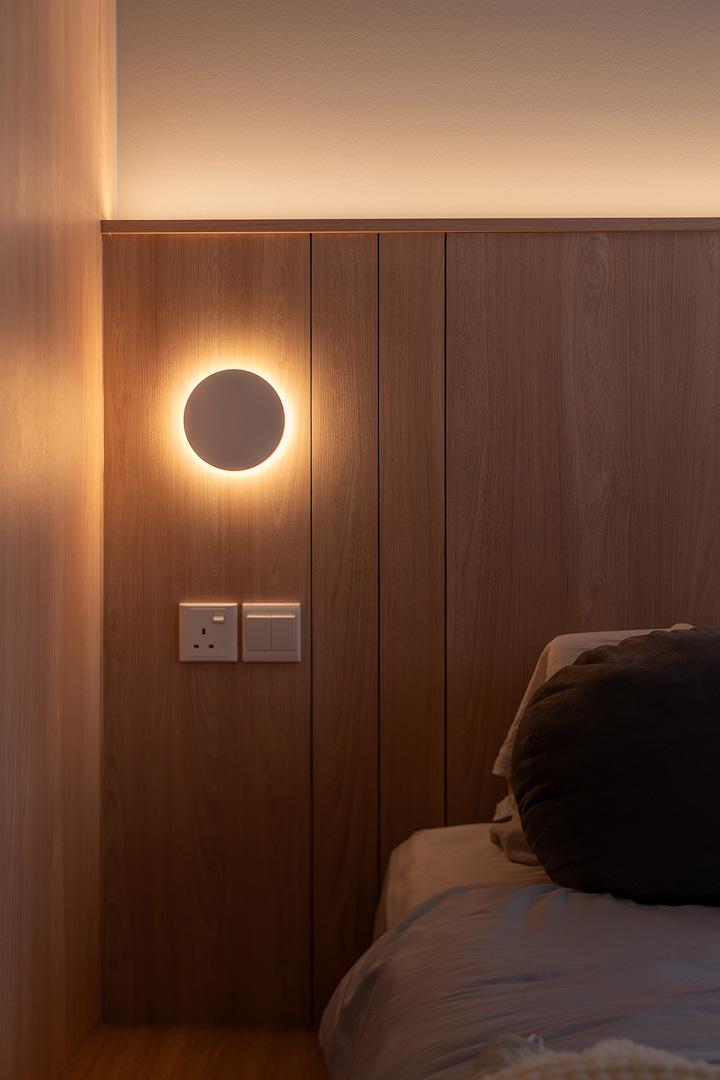 Contemporary Bedroom with Platform Bed and Vinyl Flooring