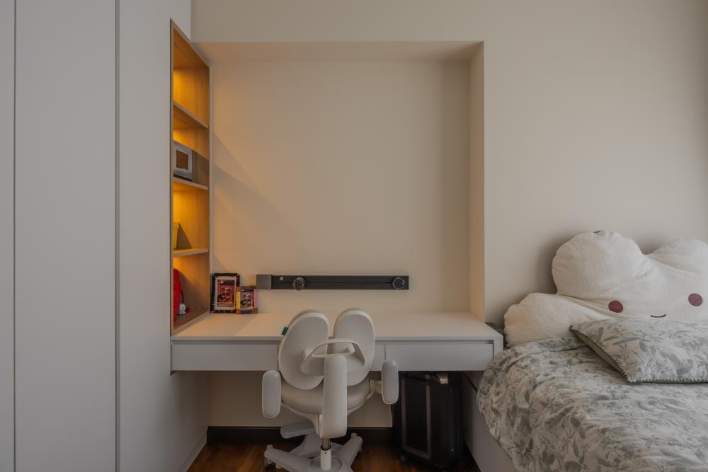 Contemporary Kids Room with Bookshelf and Children's Storage