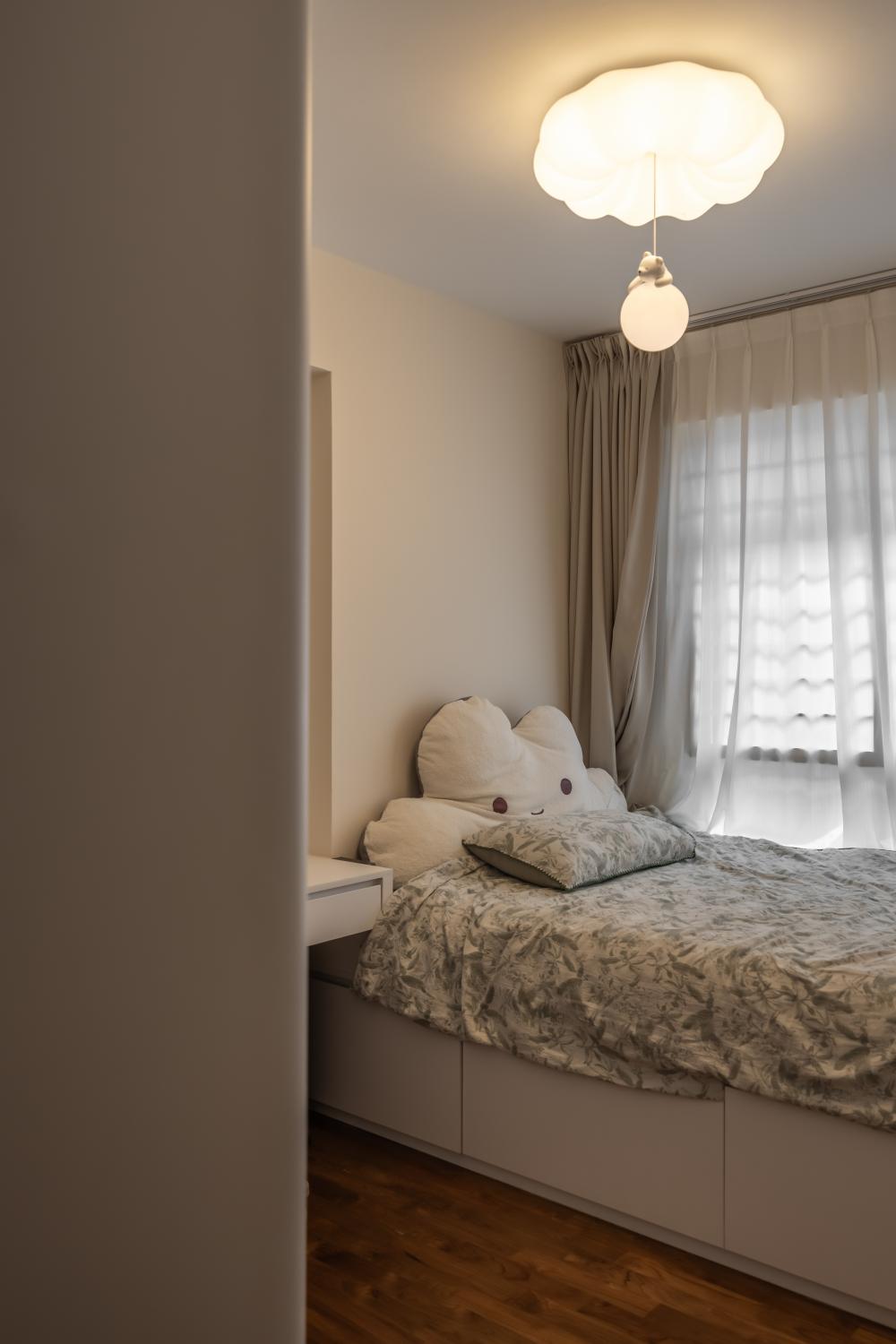 Contemporary Kids Room with Bookshelf and Children's Storage