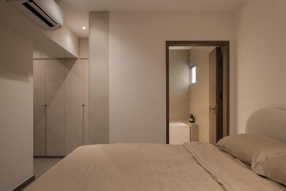 Asian Bedroom with Vinyl Flooring and Wardrobe