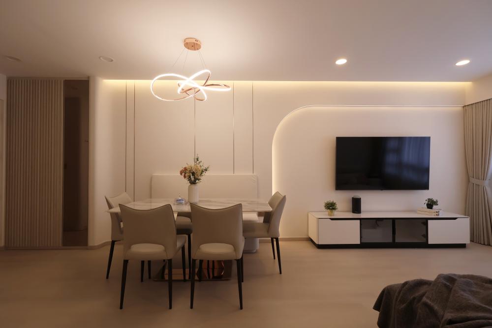 Modern Living Room with TV Console and Sofa