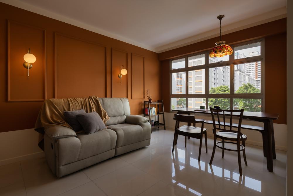 Eclectic Living Room with Bookshelf and Sofa