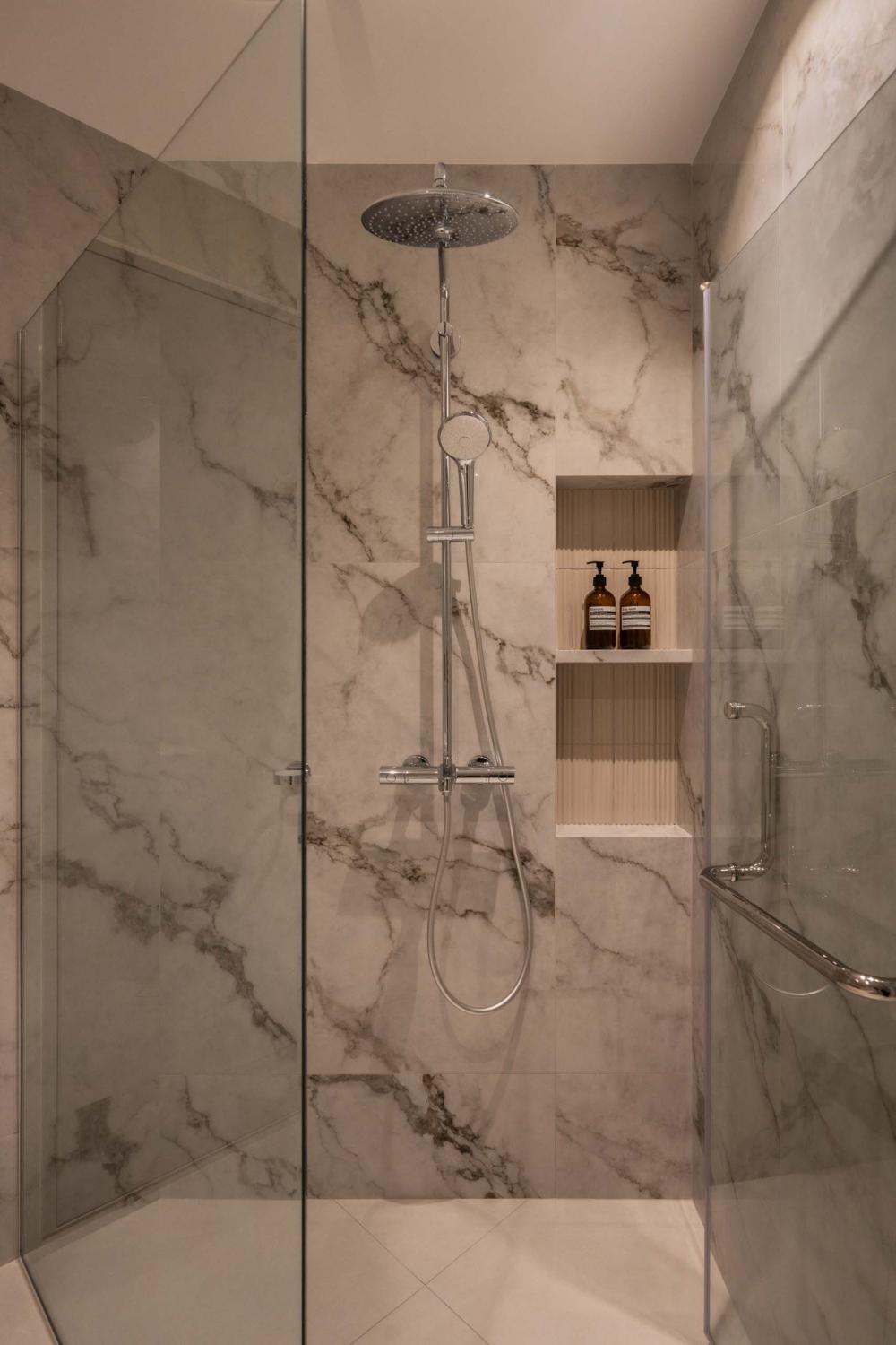 Modern Bathroom with Shower Screen and Rainshower
