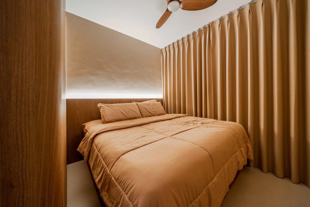Contemporary Bedroom with Cove Lighting and Wardrobe
