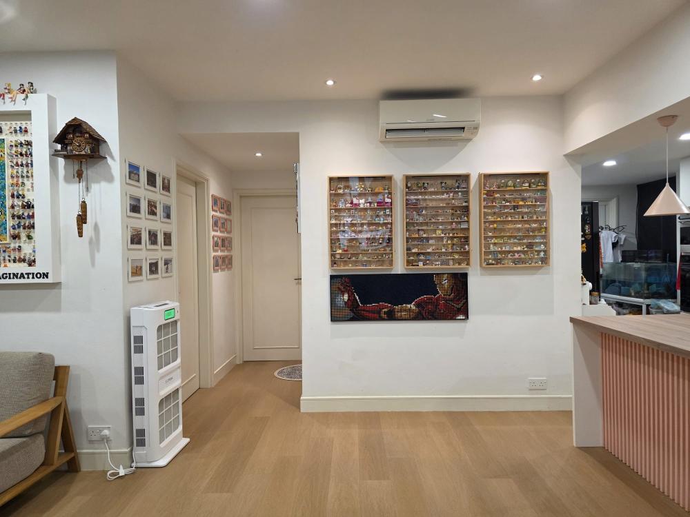 Scandinavian Hallway with Vinyl Flooring and Artwork