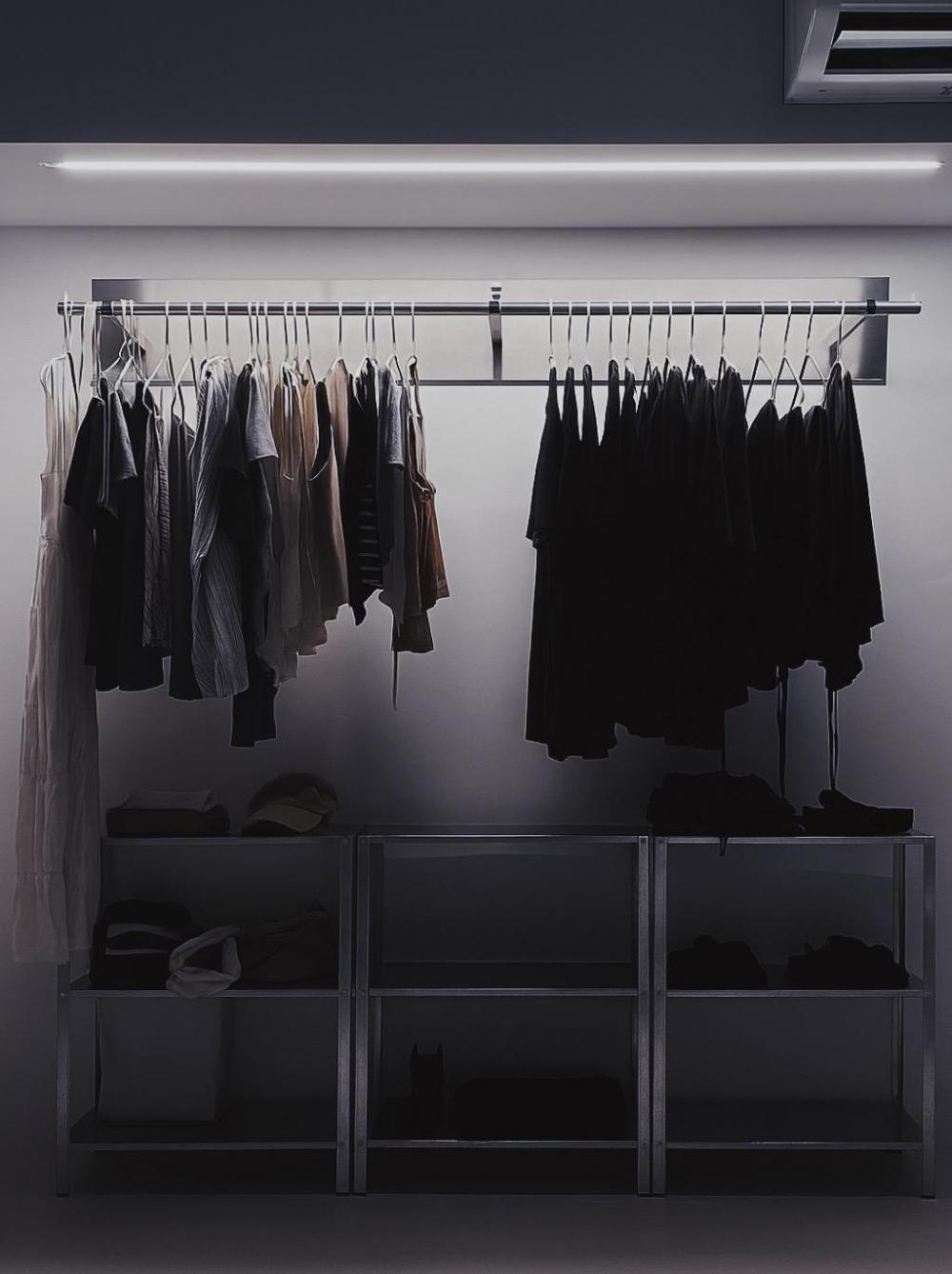 Industrial Walk-in Wardrobe with Wardrobe and Clothes Storage