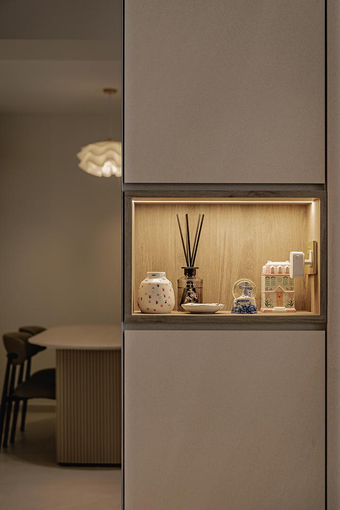 Modern Foyer with Mirror and Storage Cabinets