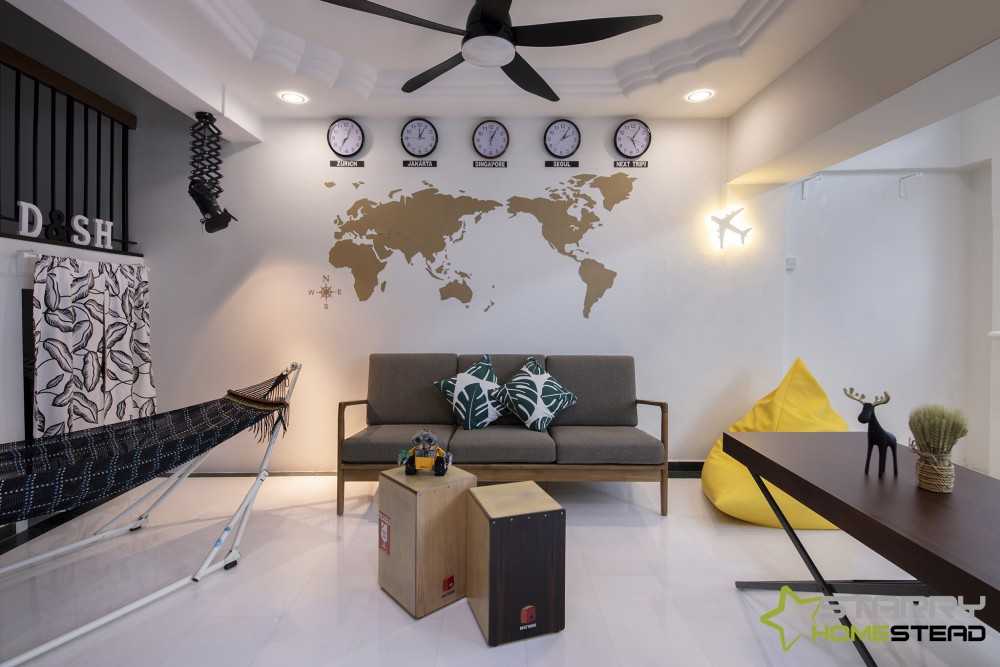 Scandinavian Living Room with Sofa and Café Table