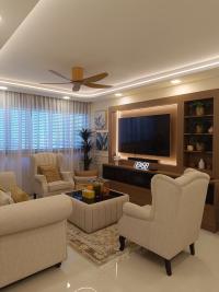 Transitional Living Room at 33 Chai Chee