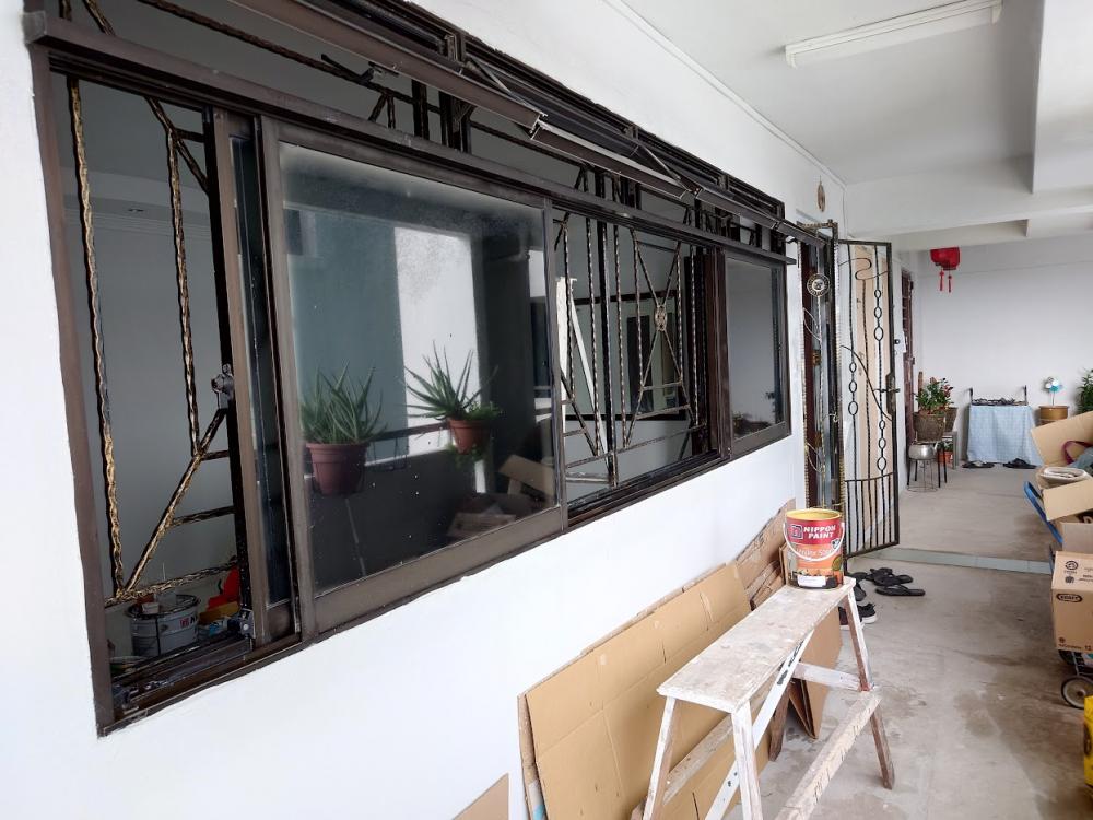 Asian Entryway with Mirror and Coat Rack
