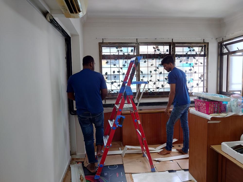 Asian Bedroom with Homogeneous Tiles and Wardrobe