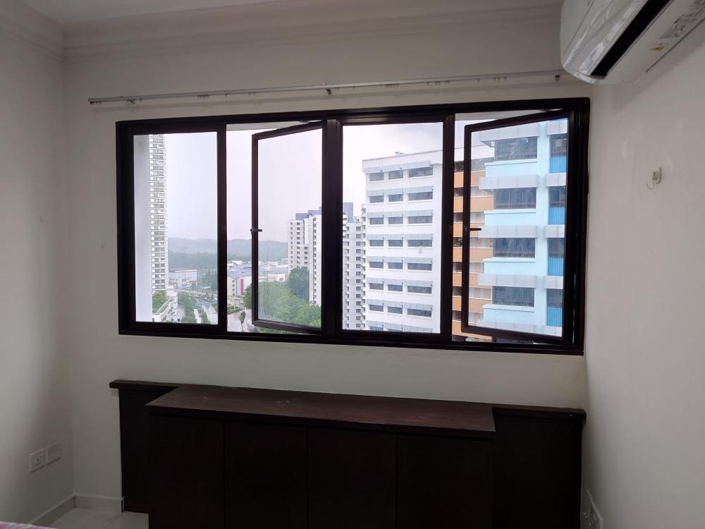 Asian Bedroom with Homogeneous Tiles and Wardrobe