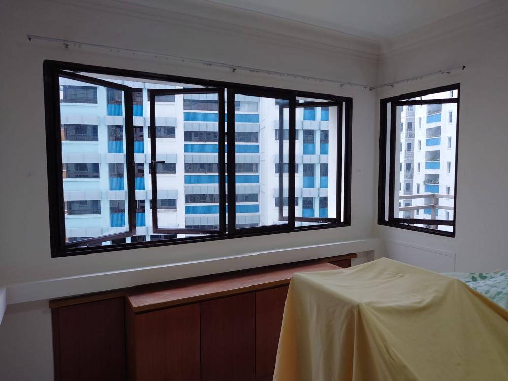 Asian Bedroom with Homogeneous Tiles and Cove Lighting
