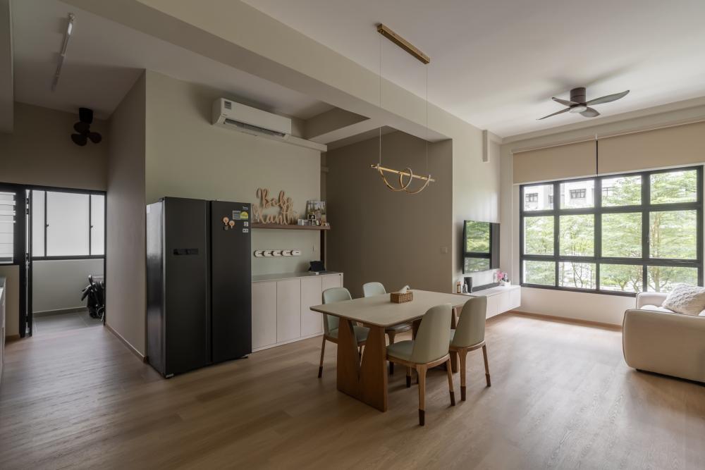 Modern Living Room with Vinyl Flooring and Cove Lighting