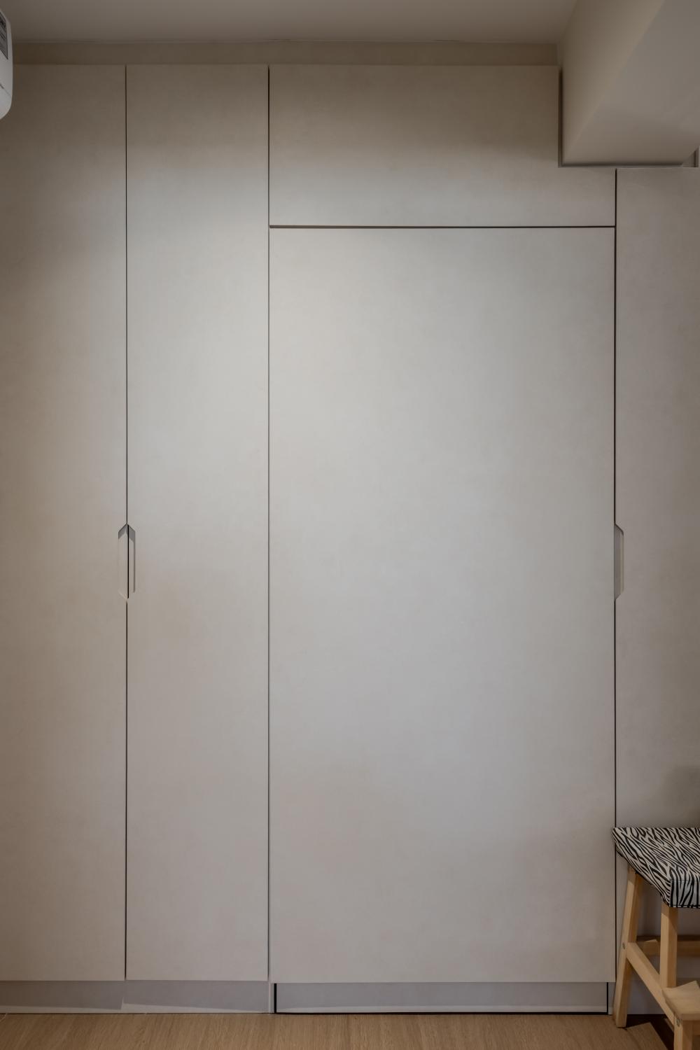 Contemporary Walk-in Wardrobe with Mirror and Wardrobe