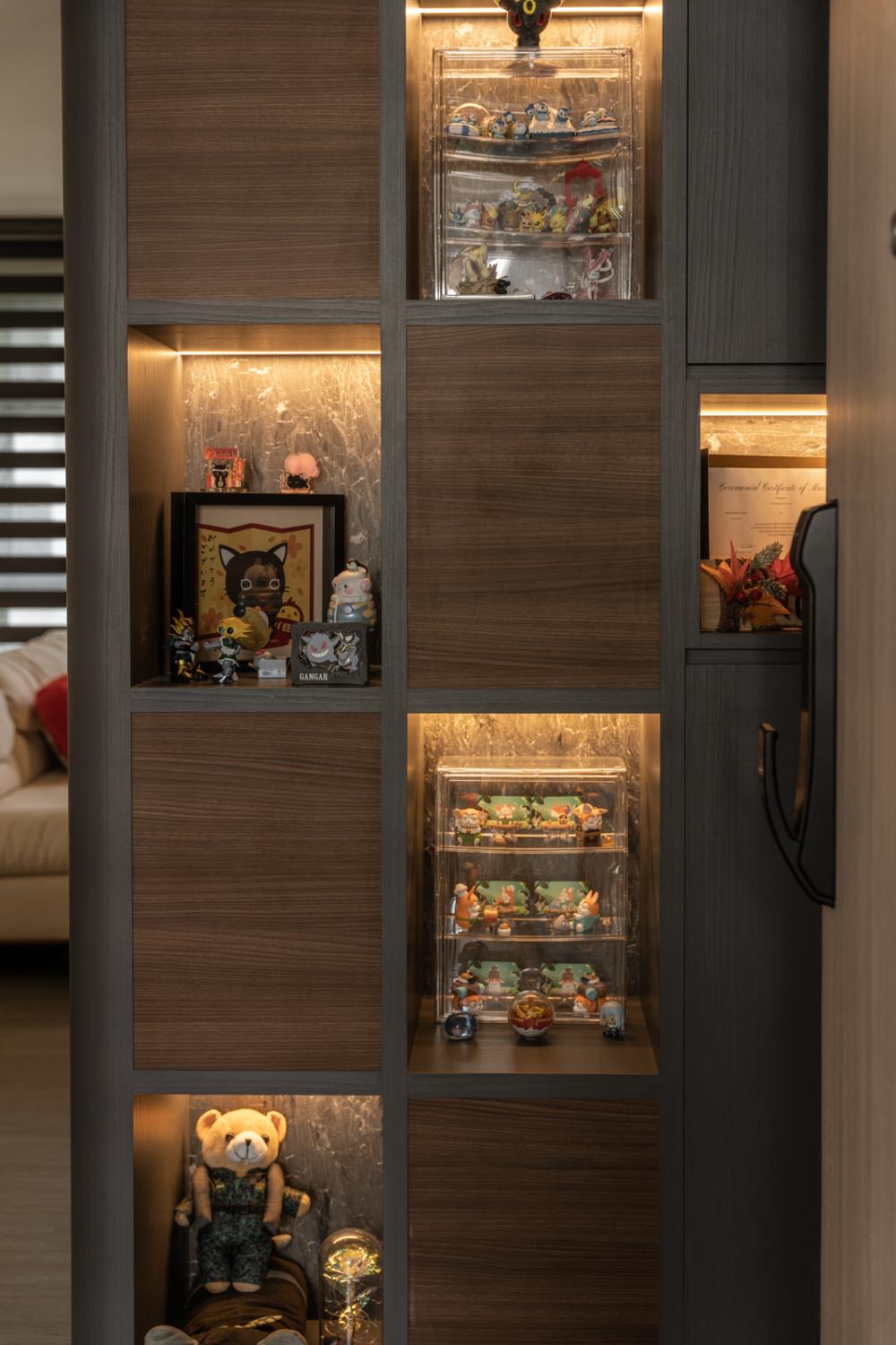 Contemporary Foyer with Artwork and Console Table