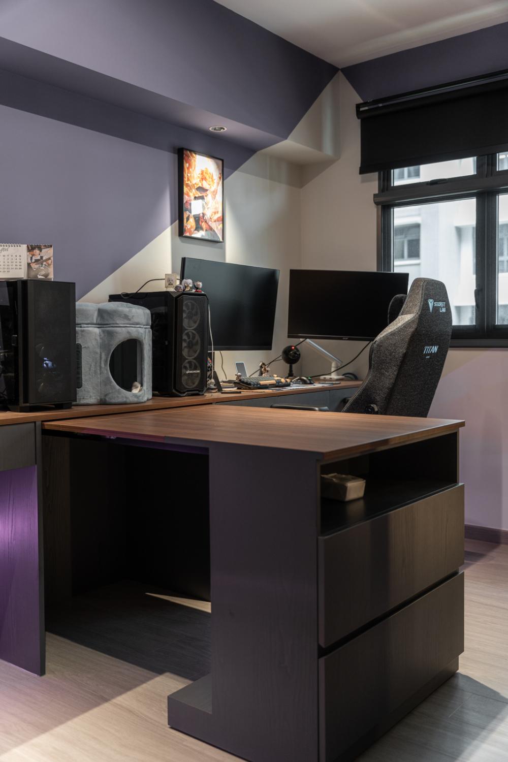 Contemporary Gaming Room with Settee and TV Console