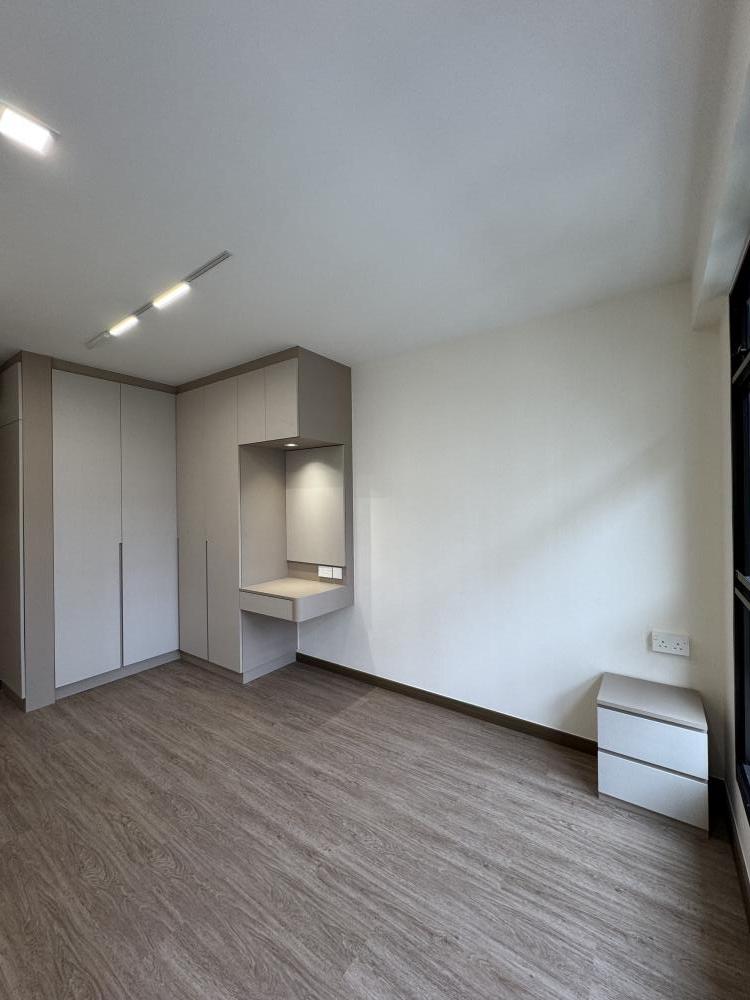 Minimalist Bedroom with Wardrobe and Downlights