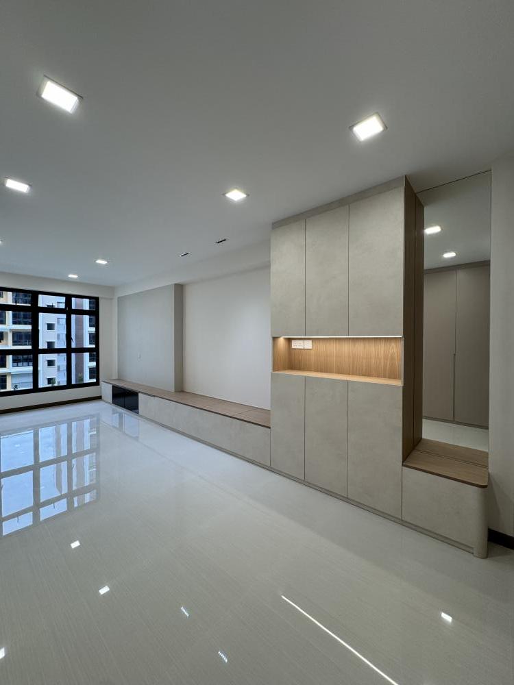 Minimalist Living Room with Settee and Mirror